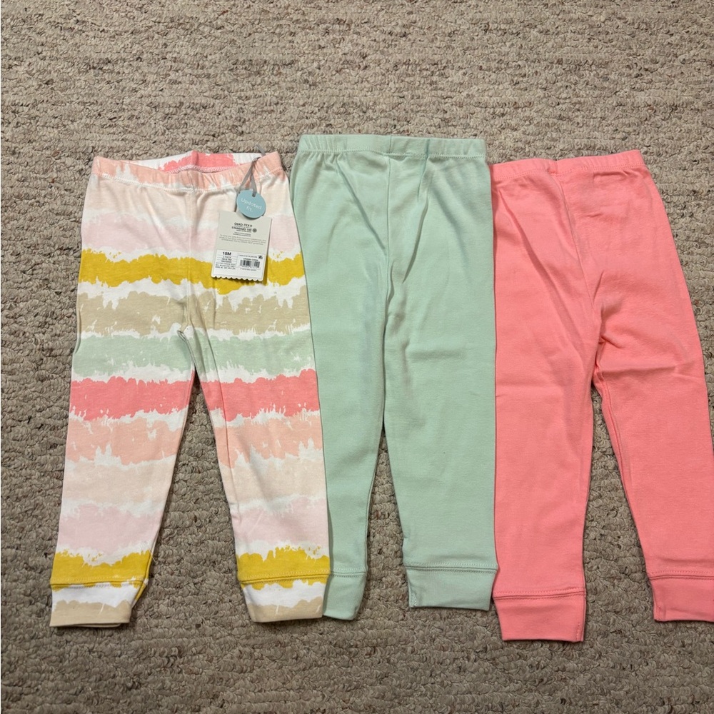 Cloud Island Baby Leggings Set - Pink, Yellow, White